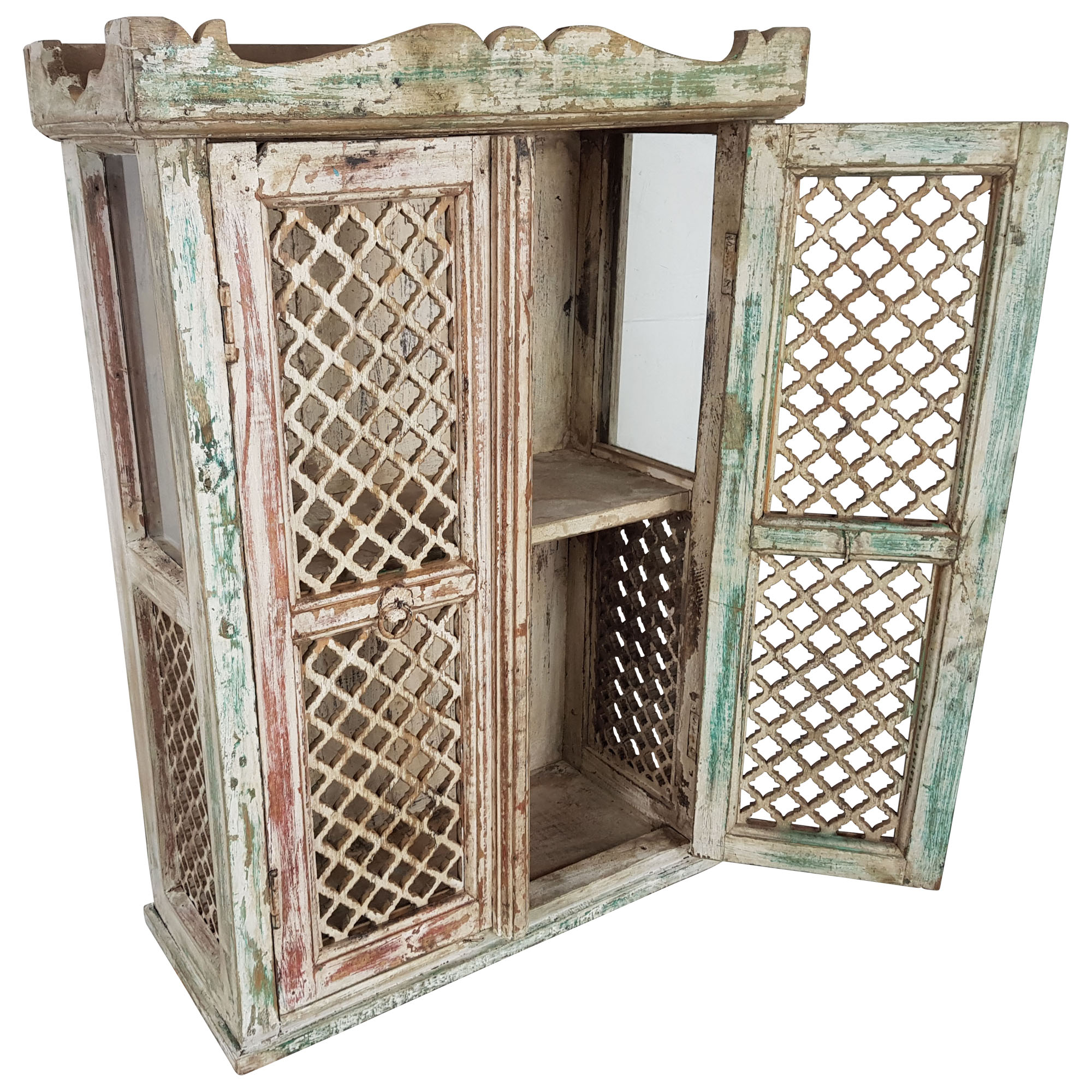 Wandschrank Vitrine Hängevitrine Hängeschrank Shabby Chic Vintage Antik