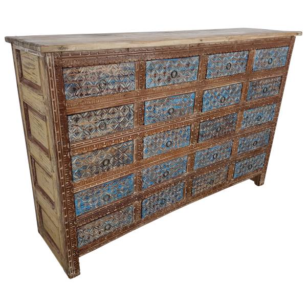 Sideboard Schubladenschrank Massiv Antik Vintage Schrank Taste of India Unikat