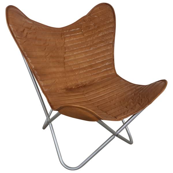 Butterfly Chair Sessel Design Lounge Stuhl echt Leder braun Loungesessel Retro