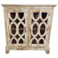 Kommode Anrichte Vitrine Schrank weiß Massivholz Vintage Shabby Chic Unikat 5