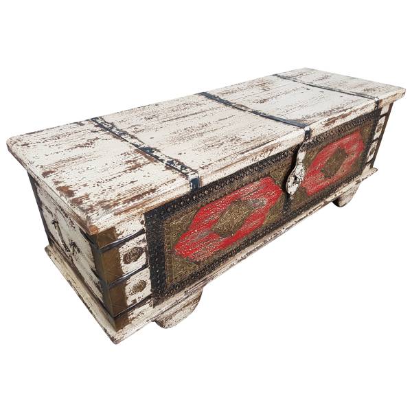 Truhe Kiste Holztruhe Vintage Massiv Box aus Altholz Antik Handarbeit Unikat 7 IT10118