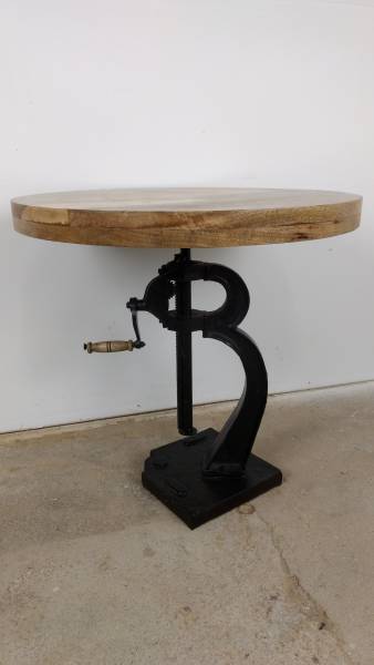 Stehtisch Bartisch Bistrotisch Tisch Höhenverstellbar Ø 76 cm Mango Holz Crank IT10015