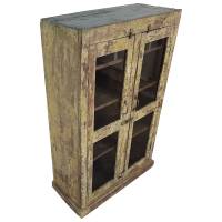 Kommode Anrichte Vitrine Schrank Gelb Massivholz Vintage Shabby Chic Unikat 12