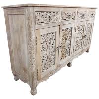 Sideboard Kommode groß Anrichte Schrank Design Vollholz weiß Vintage Shabby Chic