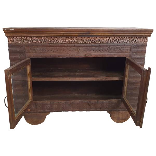 Kommode Sideboard Vitrine Schrank Vintage Massivholz Altholz 2