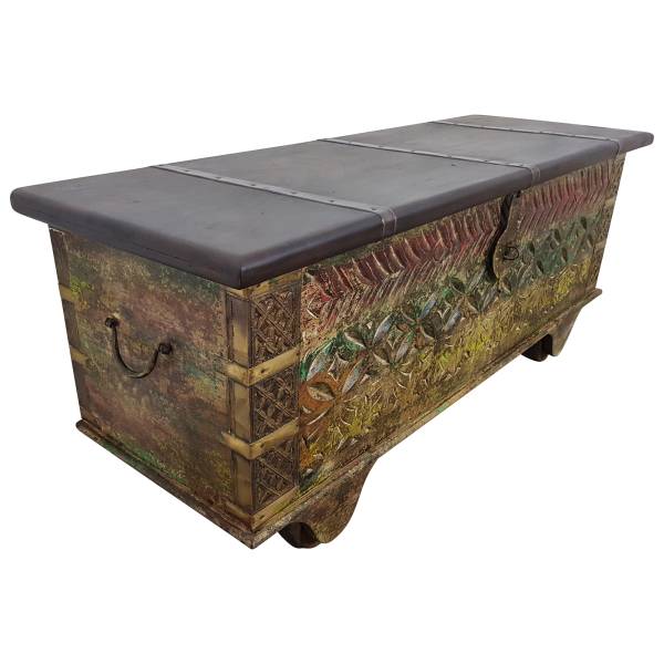 Truhe Kiste Holztruhe Vintage Massiv Box aus Altholz Antik Handarbeit Unikat 14 IT10125