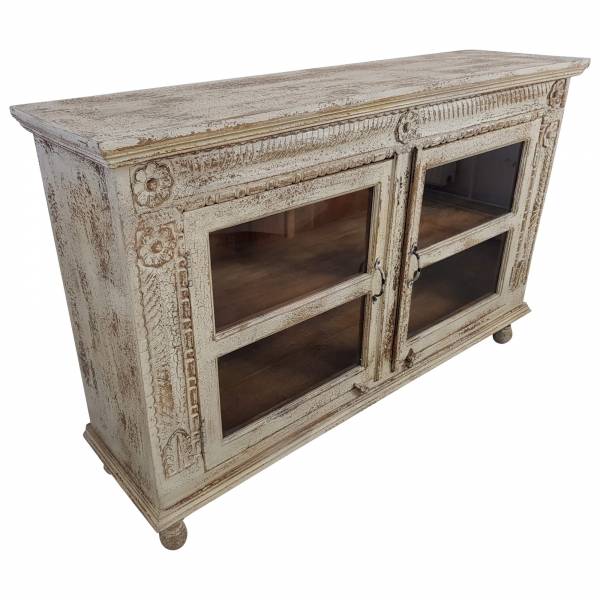Sideboard Kommode Anrichte Vitrine Schrank Secret Glas Vintage Shabby Chic Un... IT10250