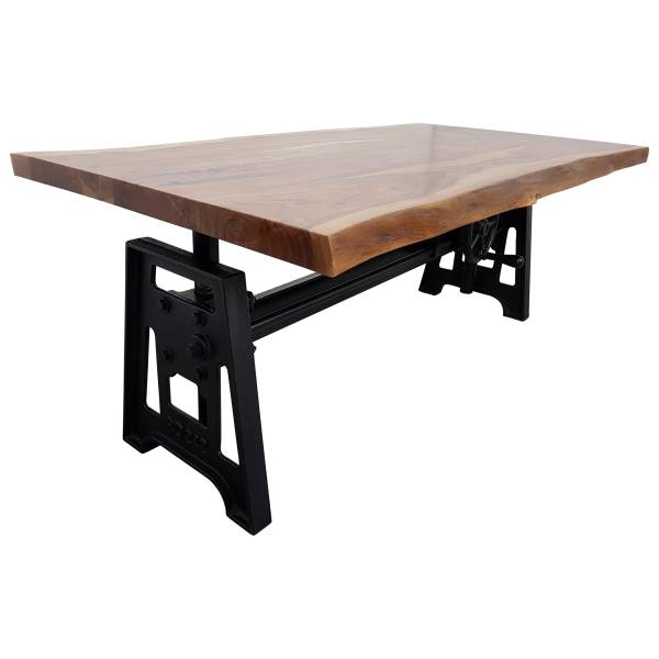 Couchtisch Baumstamm Tischgestell höhenverstellbar mit Kurbel Wohnzimmertisch Crank Table