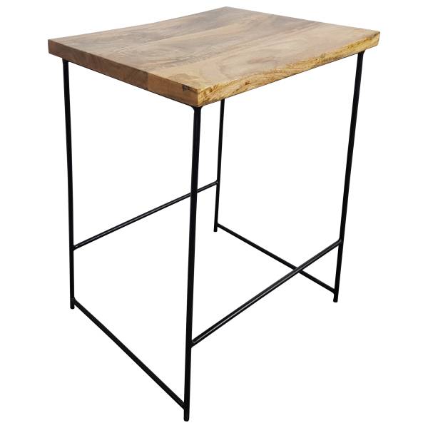 Barhocker Bar-Stuhl Tresenhocker Mango Holz Metall schwarz Hocker Lounge Design