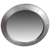Spiegel rund Wandspiegel groß silber Ø 90 cm Alu Aviator Industrie Design Airman Spiegel rund Wandspiegel groß silber Ø 90 cm Alu Aviator Industrie Design Airman
