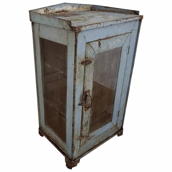 Kommode Anrichte Schrank blau Gitter Industrial Vintage Chic Design Unikat 13