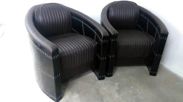 Clubsessel Loungesessel schwarz Aviator Designsessel Pilotensessel alu Sessel