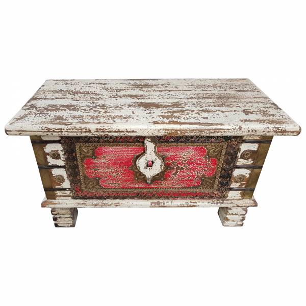 Truhe Kiste Holztruhe Box 80 Vintage Massiv Shabby Chic aus Handarbeit Unikat 6 IT10213