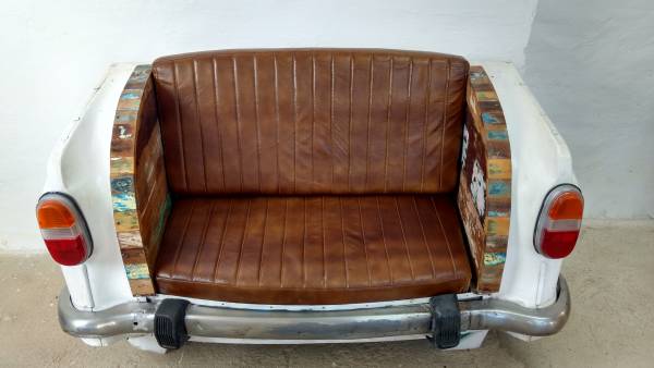 Vintage Couch Shabby Chic Retro Sofa Sitzbank Bank Taxi Auto Industrie Design