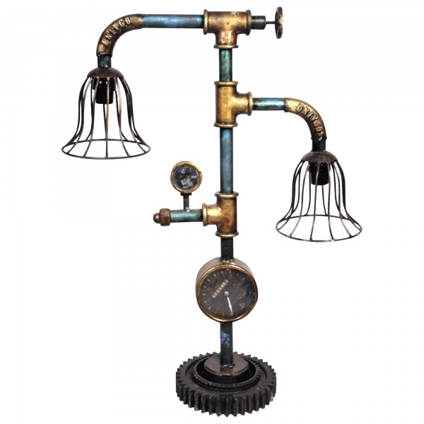 Tisch Lampe Leuchte Pipe Steampunk Industrial Industrie Design Retro