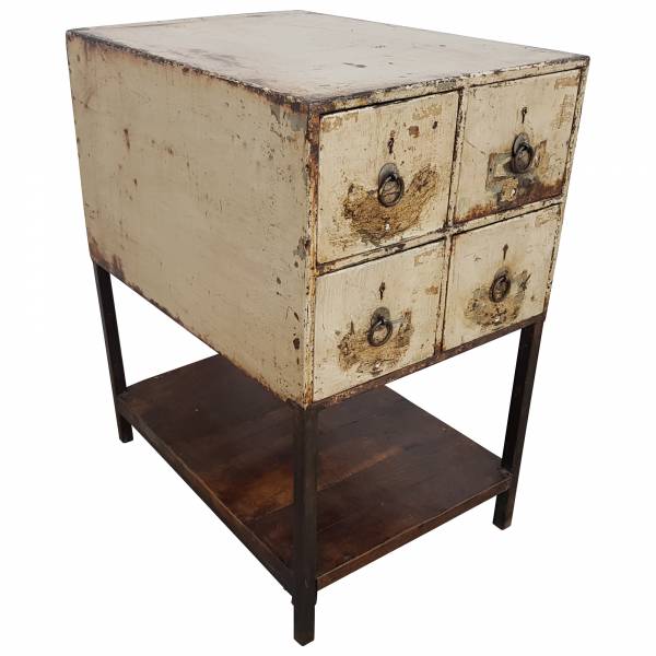 Kommode Konsole klein Metall Massiv Vintage Stil Shabby Chic Industrie Art Deco IT10218.1
