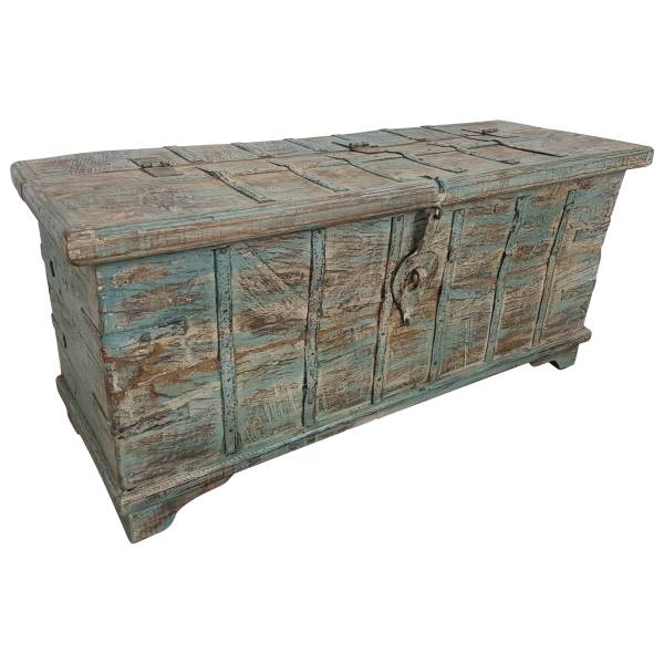 Truhe Kiste Holztruhe Box Massiv Vintage Antik Alt Einzelstück Handarbeit Unikat IT10019