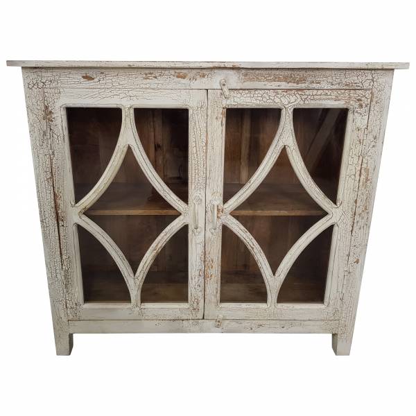 Kommode Anrichte Vitrine Schrank weiß Massivholz Vintage Shabby Chic Unikat 4