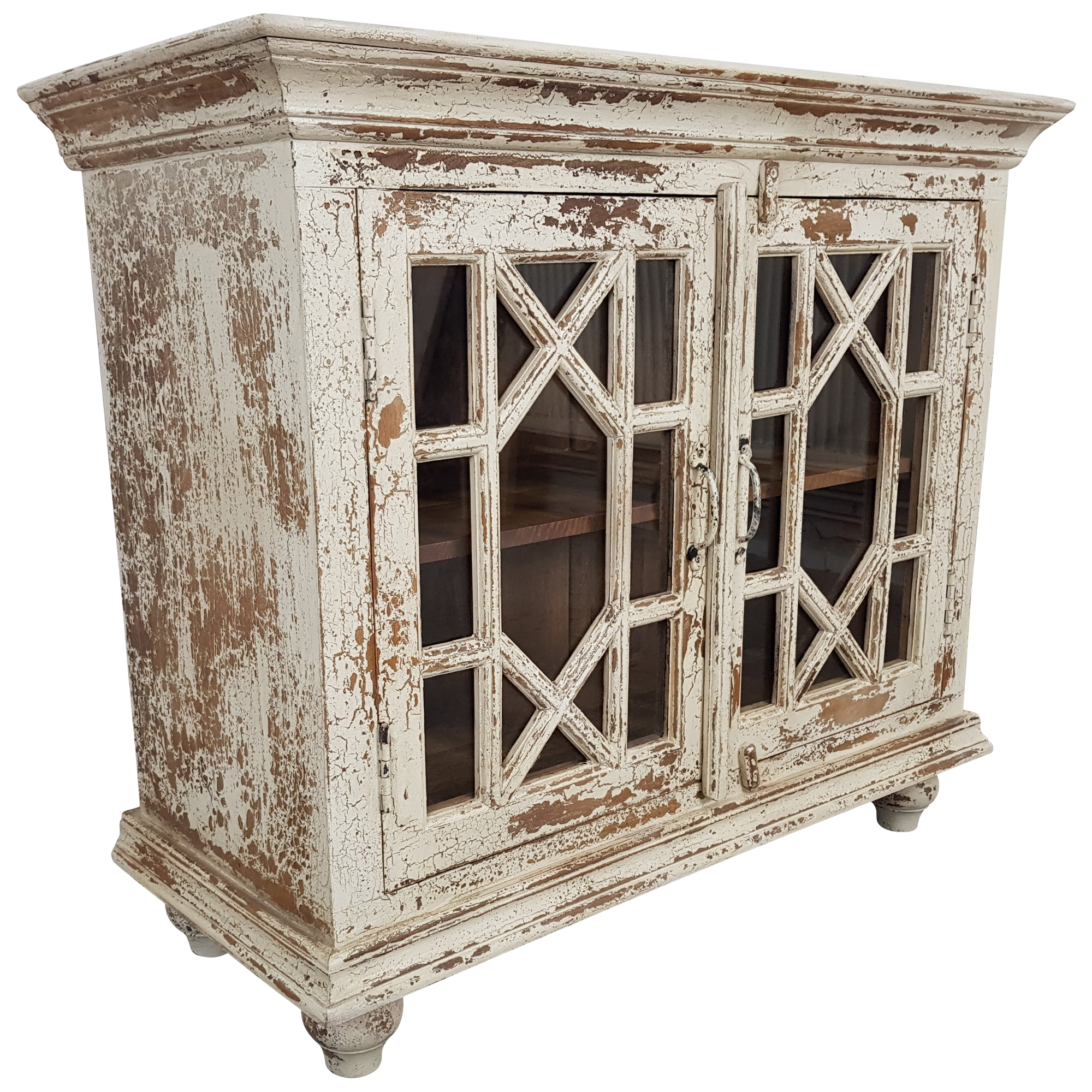 Kommode Anrichte Vitrine Schrank weiß Massivholz Vintage ...