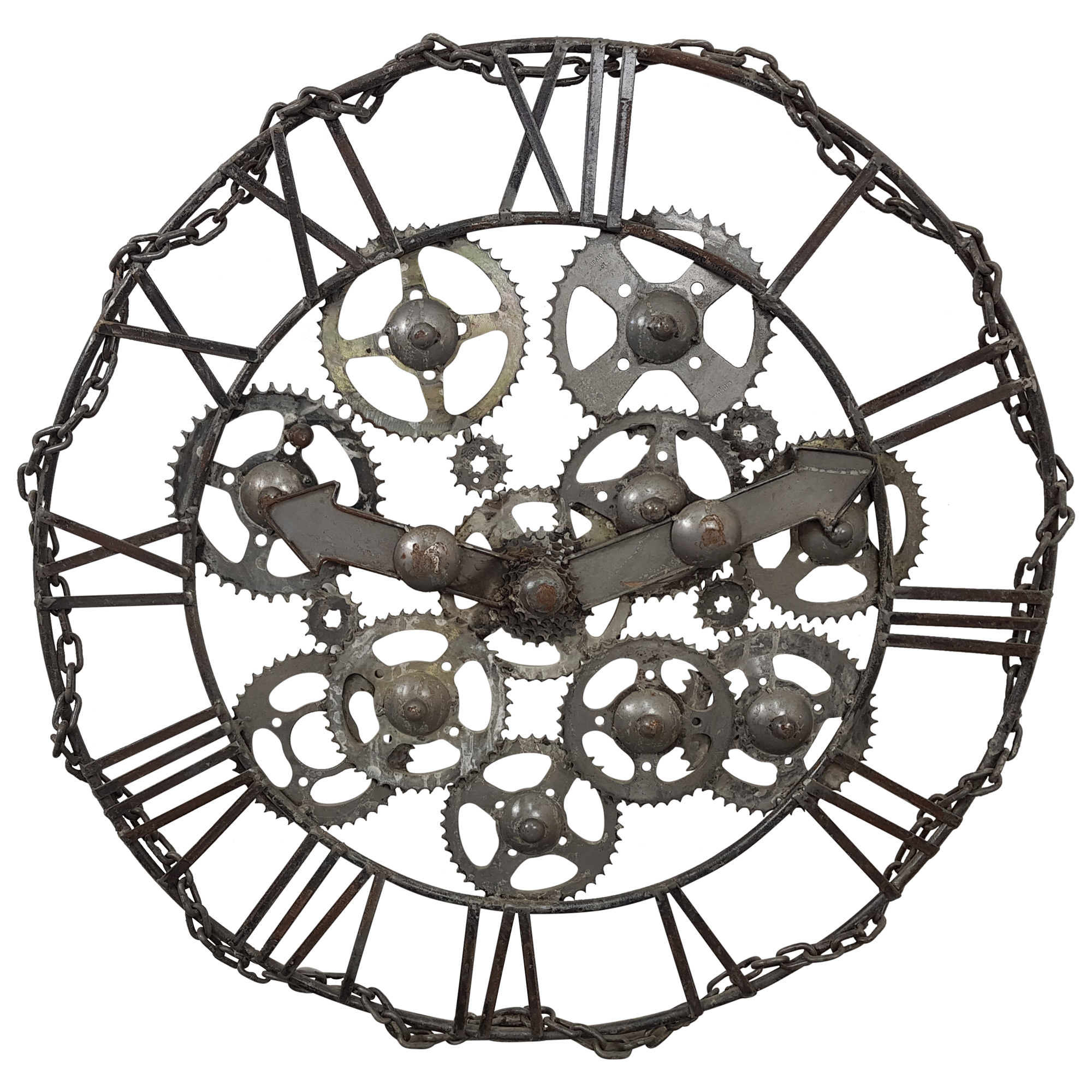 Deko Wanduhr Gross Xxl Uhr Zahnrad 95 Cm Massiv Metall Vintage