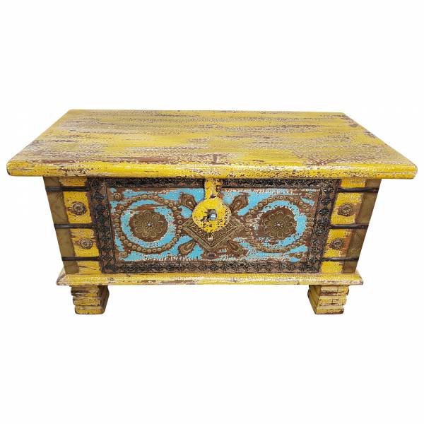 Truhe Kiste Holztruhe Box 80 Vintage Massiv Shabby Chic aus Handarbeit Unikat 7 IT10214