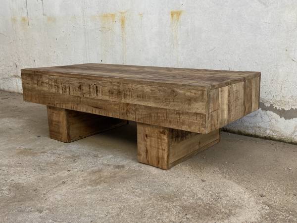 Couchtisch Massiv-Holz Mango 110 cm breit Wohnzimmer-Tisch Design hell-braun