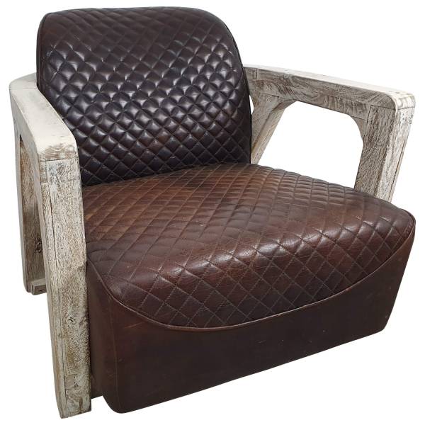 Clubsessel Loungesessel Lehnsessel Gepolsterter Sessel aus Holz Design
