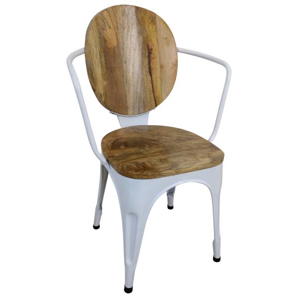 Stuhl Weiß Esszimmerstuhl Industrie Design Massivholz Handarbeit Industrial Art