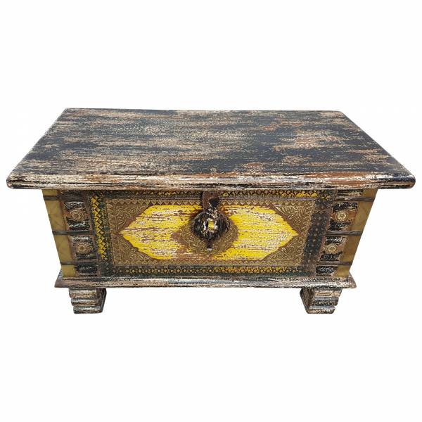Truhe Kiste Holztruhe Box 80 Vintage Massiv Shabby Chic aus Handarbeit Unikat 9 IT10216