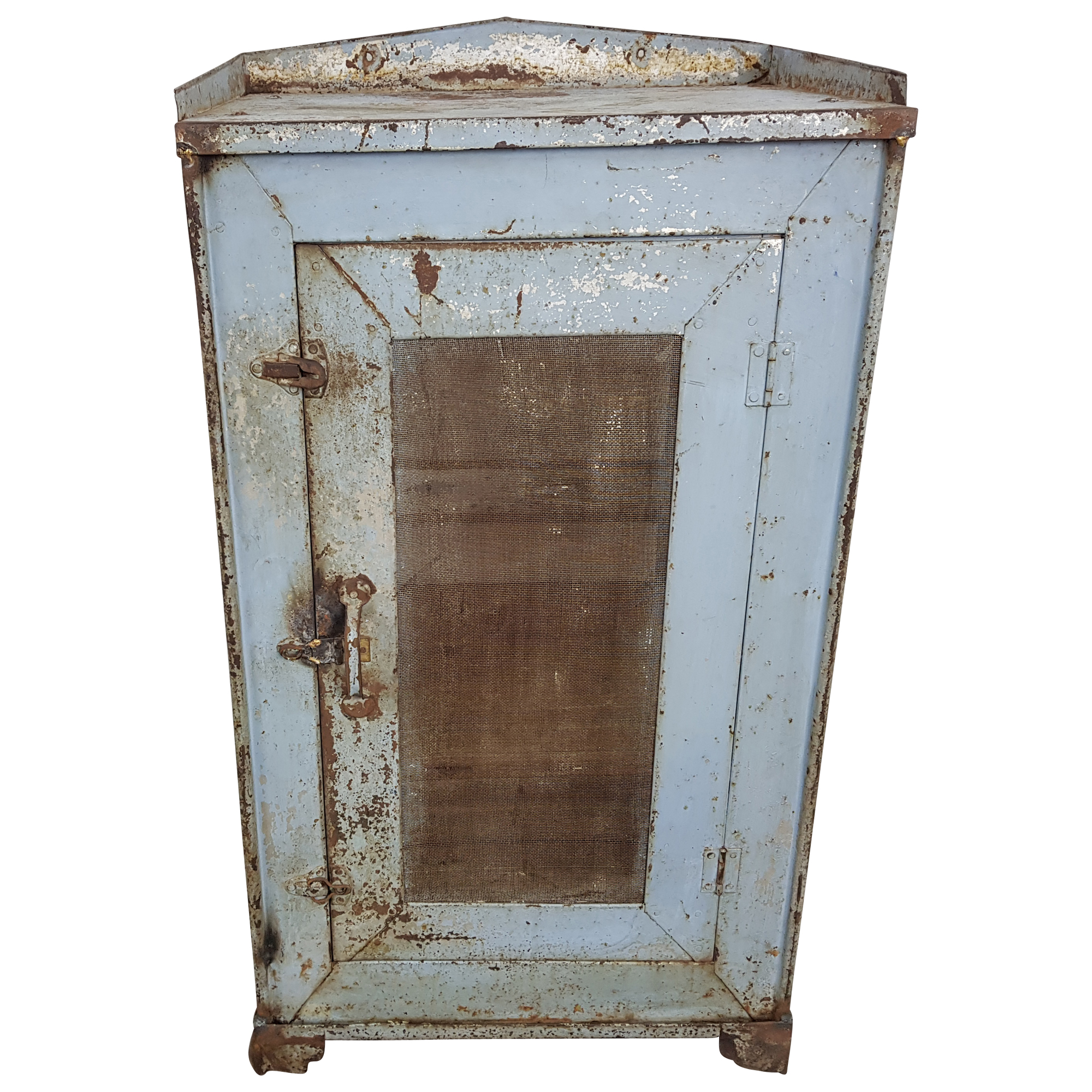 Kommode Anrichte Schrank Blau Gitter Industrial Vintage Chic
