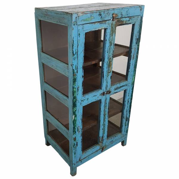 Kommode Anrichte Vitrine Schrank blau Massivholz Vintage Shabby Chic Unikat 10