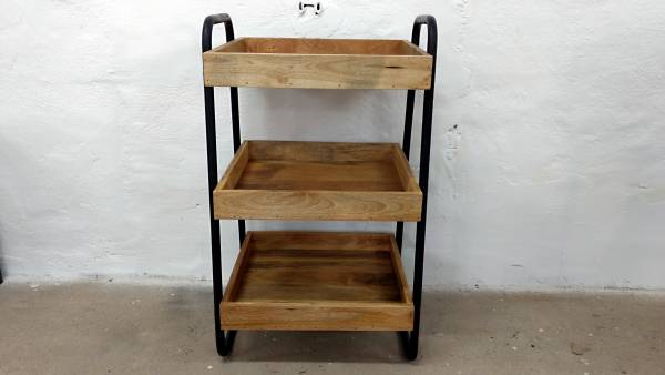 Küchenwagen Beistelltisch mehrstöckig BarTable Industrie Design Retro Tisch Holz IT10002
