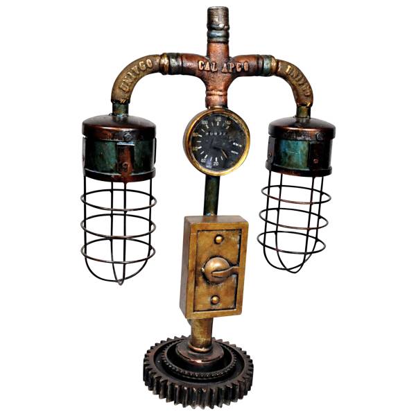Tischlampe Vintage Lampe Tischleuchte Metall Rohr Industrial Leuchte 43x19x62 cm Retro Look