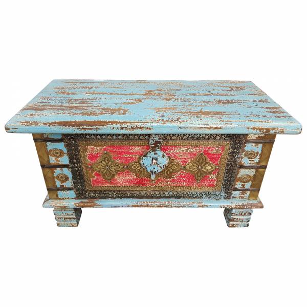 Truhe Kiste Holztruhe Box 80 Vintage Massiv Shabby Chic aus Handarbeit Unikat 4 IT10211