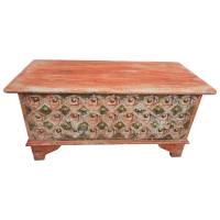 Truhe Kiste Holztruhe Box 90 Vintage Rot Shabby Chic aus Handarbeit Unikat 2