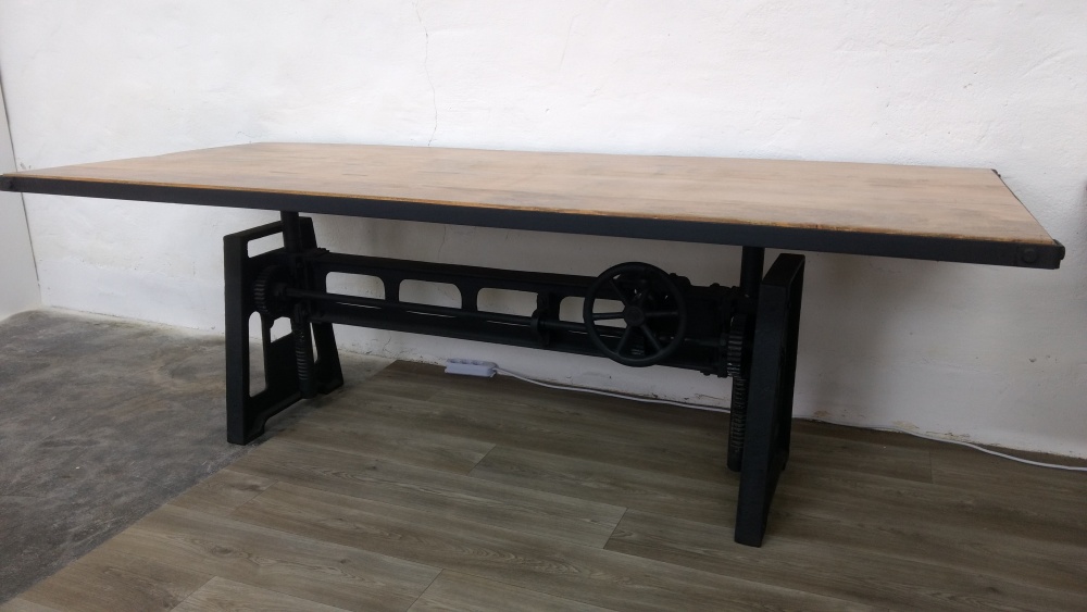 Industrial Chic Esstisch Tisch Massivholz Mango rund verstellbar Industrial Chic Esstisch Tisch Massivholz Mango rund verstellbar
