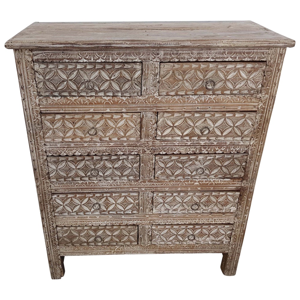 Kommode Schrank Flur Schrank Anrichte 10 Schubladen Massivholz