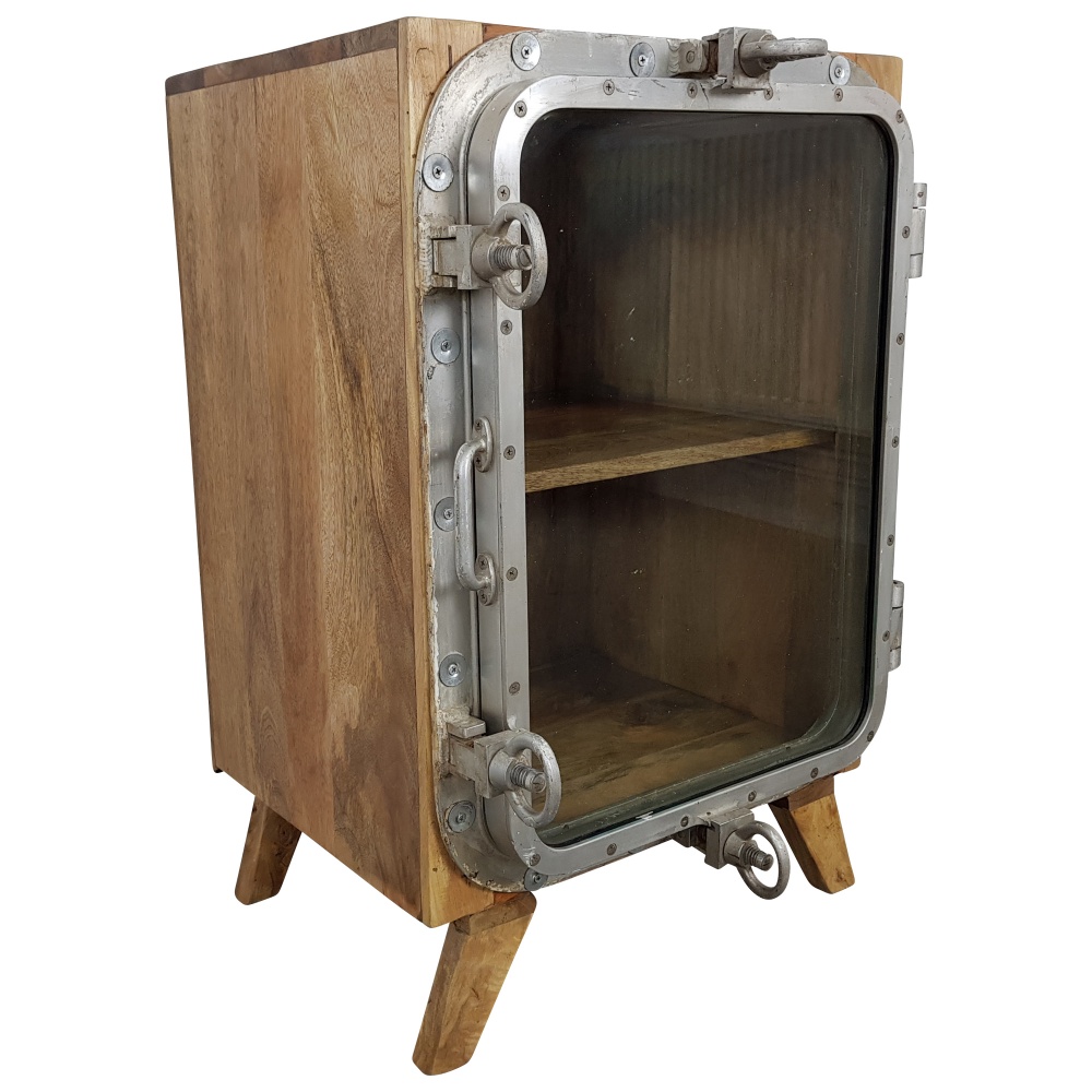 Kommode Vitrine Massivholz Mangoholz Bullauge Nautic Yacht ...